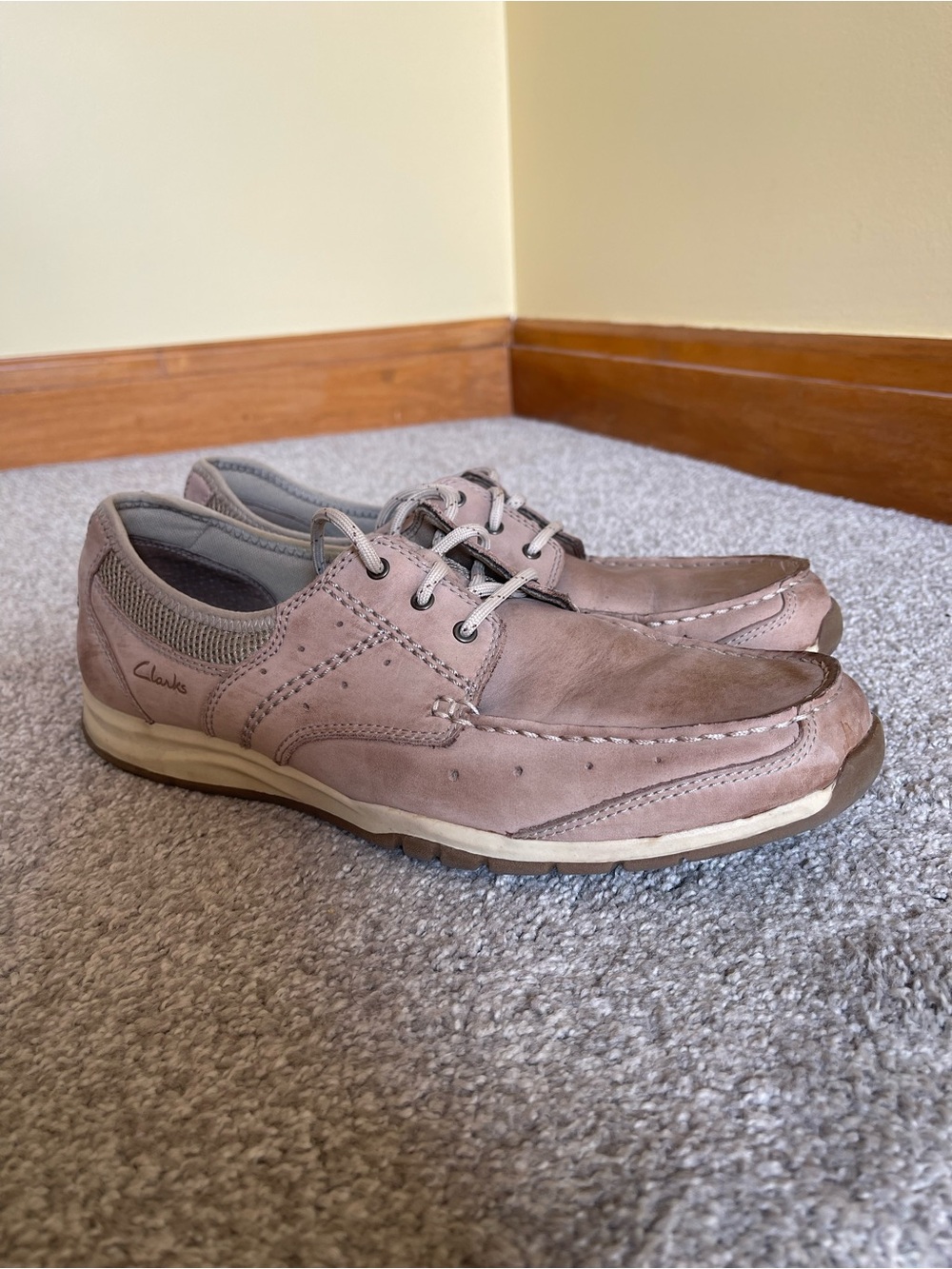 Clarks Men's Boat Shoes in Dusty Pink-Tan